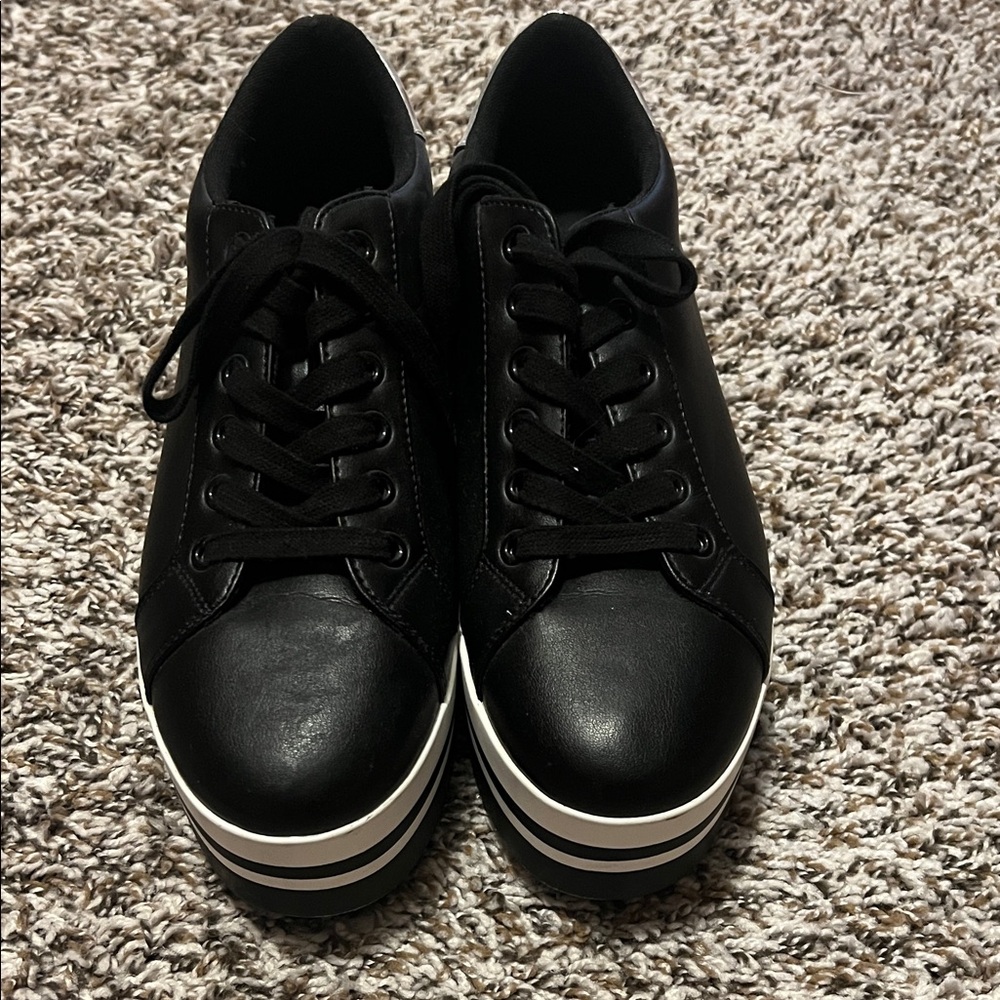 Steve Madden Black Sneakers with White Soles